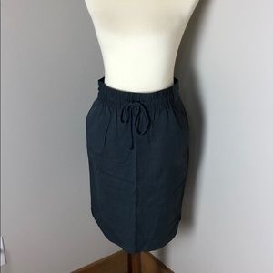 XS Gray Loft NWOT Knee Length Drawstring Skirt